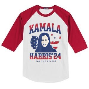 Kamala Harris 24 For The People Kalama Harris For President Kids Colorblock Raglan Jersey