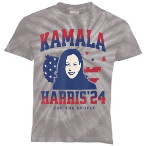 Kamala Harris 24 For The People Kalama Harris For President Kids Tie-Dye T-Shirt