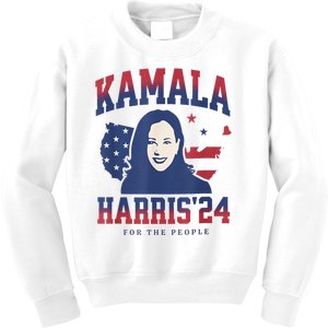 Kamala Harris 24 For The People Kalama Harris For President Kids Sweatshirt