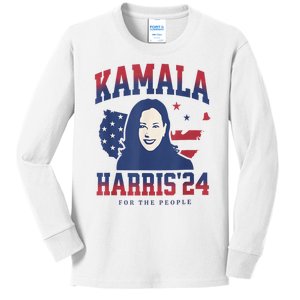 Kamala Harris 24 For The People Kalama Harris For President Kids Long Sleeve Shirt