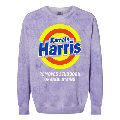 Kamala Harris 2024 Removes Stubborn Orange Stains Humorous Colorblast Crewneck Sweatshirt