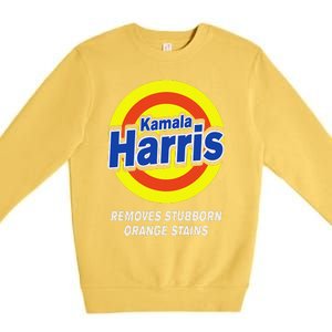 Kamala Harris 2024 Removes Stubborn Orange Stains Humorous Premium Crewneck Sweatshirt