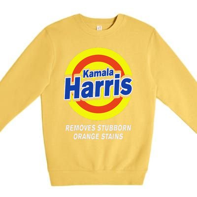 Kamala Harris 2024 Removes Stubborn Orange Stains Humorous Premium Crewneck Sweatshirt