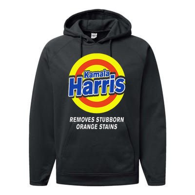 Kamala Harris 2024 Removes Stubborn Orange Stains Humorous Performance Fleece Hoodie