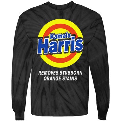 Kamala Harris 2024 Removes Stubborn Orange Stains Humorous Tie-Dye Long Sleeve Shirt