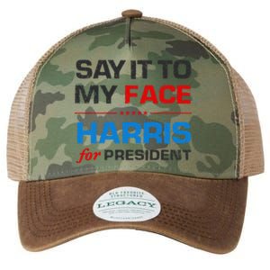 Kamala Harris 2024 Say It To My Face Debate Me Legacy Tie Dye Trucker Hat