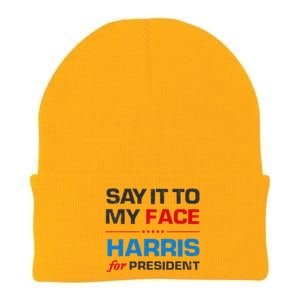 Kamala Harris 2024 Say It To My Face Debate Me Knit Cap Winter Beanie