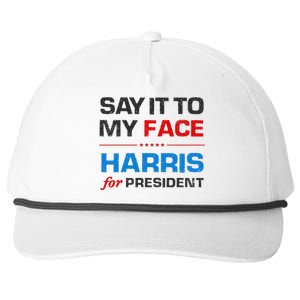 Kamala Harris 2024 Say It To My Face Debate Me Snapback Five-Panel Rope Hat