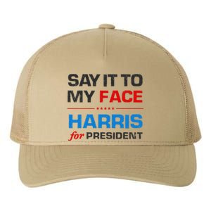 Kamala Harris 2024 Say It To My Face Debate Me Yupoong Adult 5-Panel Trucker Hat