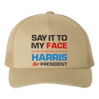 Kamala Harris 2024 Say It To My Face Debate Me Yupoong Adult 5-Panel Trucker Hat