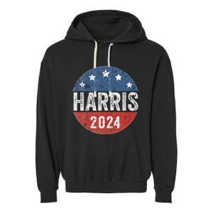 Kamala Harris 2024 For President Campaign Us Flag Garment-Dyed Fleece Hoodie