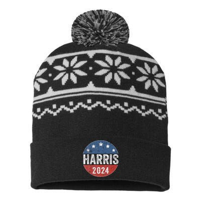 Kamala Harris 2024 For President Campaign Us Flag USA-Made Snowflake Beanie