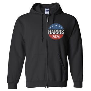 Kamala Harris 2024 For President Campaign Us Flag Full Zip Hoodie