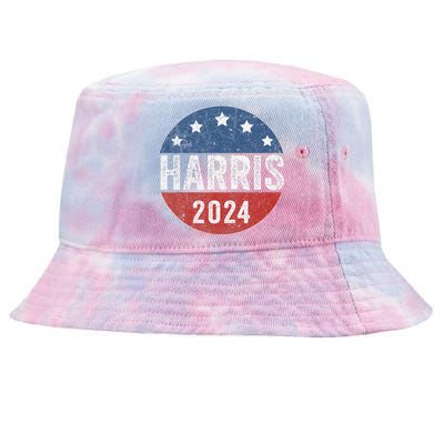 Kamala Harris 2024 For President Campaign Us Flag Tie-Dyed Bucket Hat