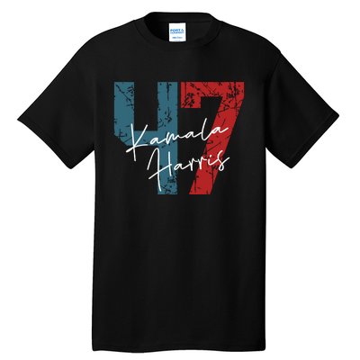 Kamala Harris 2024 47th President Save Democracy Us Flag Tall T-Shirt