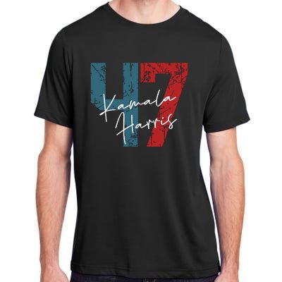 Kamala Harris 2024 47th President Save Democracy Us Flag Adult ChromaSoft Performance T-Shirt