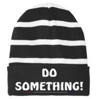 Kamala Harris 2024 Election Michelle Obama Do Something Striped Beanie with Solid Band