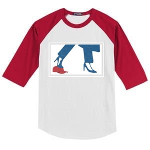 Kalama Harris 2024 Retro Comma La Red Hat Anti Trump Maga Kids Colorblock Raglan Jersey