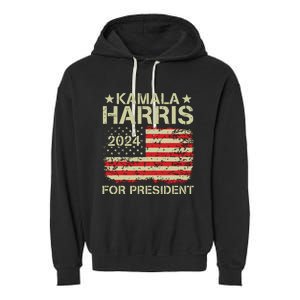 Kamala Harris 2024 For President Garment-Dyed Fleece Hoodie