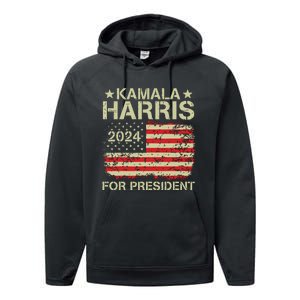 Kamala Harris 2024 For President Performance Fleece Hoodie