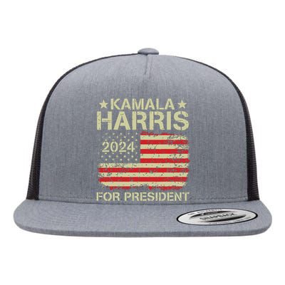 Kamala Harris 2024 For President Flat Bill Trucker Hat