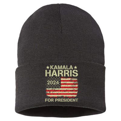 Kamala Harris 2024 For President Sustainable Knit Beanie