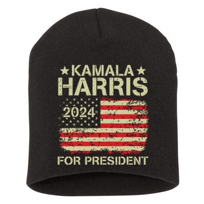 Kamala Harris 2024 For President Short Acrylic Beanie