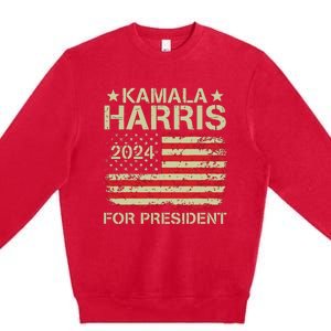 Kamala Harris 2024 For President Premium Crewneck Sweatshirt