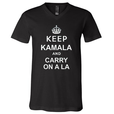 Kamala Harris 2024 Keep Kamala And Carry On A La Gift V-Neck T-Shirt