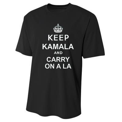 Kamala Harris 2024 Keep Kamala And Carry On A La Gift Performance Sprint T-Shirt