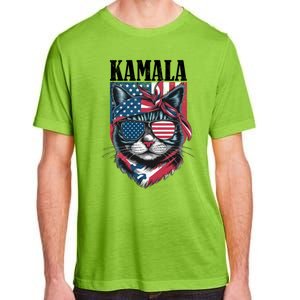 Kamala Harris 2024 Cat Lover With Sunglasses American Flag Gift Adult ChromaSoft Performance T-Shirt