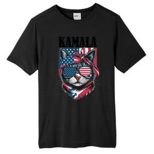 Kamala Harris 2024 Cat Lover With Sunglasses American Flag Gift Tall Fusion ChromaSoft Performance T-Shirt