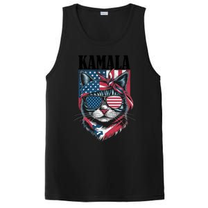 Kamala Harris 2024 Cat Lover With Sunglasses American Flag Gift PosiCharge Competitor Tank