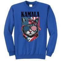 Kamala Harris 2024 Cat Lover With Sunglasses American Flag Gift Sweatshirt