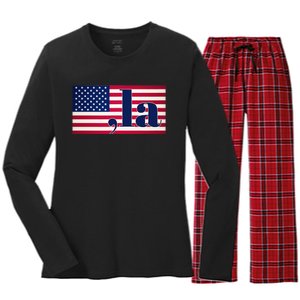 Kamala Harris 2024 President Women's Long Sleeve Flannel Pajama Set 