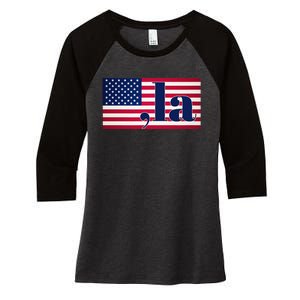 Kamala Harris 2024 President Women's Tri-Blend 3/4-Sleeve Raglan Shirt