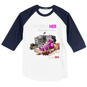 Kamala Harris 2024 IM With Her Rocking Chucks & Pearls Gift Baseball Sleeve Shirt