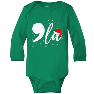 Kamala Harris 2024 Comma La Christmas Baby Long Sleeve Bodysuit