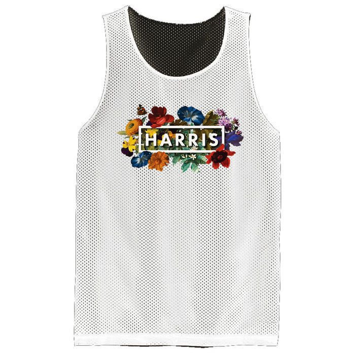 Kamala Harris 2024 Vintage Floral Women Harris President Mesh Reversible Basketball Jersey Tank