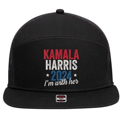 Kamala Harris 2024 Support Im With Her 7 Panel Mesh Trucker Snapback Hat