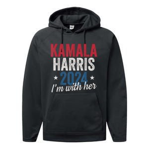 Kamala Harris 2024 Support Im With Her Performance Fleece Hoodie