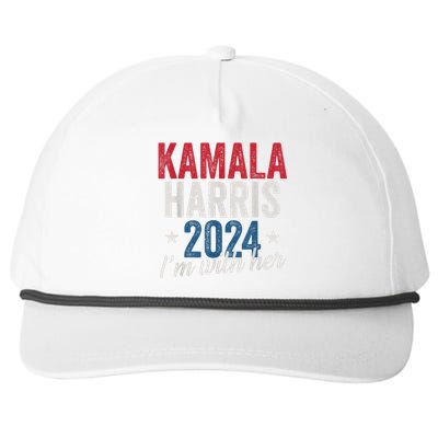 Kamala Harris 2024 Support Im With Her Snapback Five-Panel Rope Hat