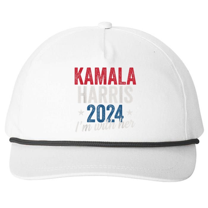 Kamala Harris 2024 Support Im With Her Snapback Five-Panel Rope Hat