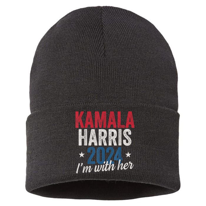 Kamala Harris 2024 Support Im With Her Sustainable Knit Beanie