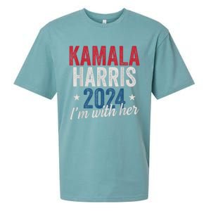 Kamala Harris 2024 Support Im With Her Sueded Cloud Jersey T-Shirt