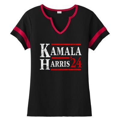 Kamala Harris 2024 Election President Democrat Gift Ladies Halftime Notch Neck Tee