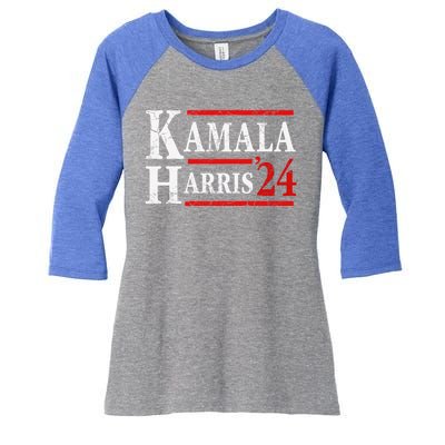 Kamala Harris 2024 Election President Democrat Gift Women's Tri-Blend 3/4-Sleeve Raglan Shirt