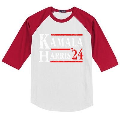 Kamala Harris 2024 Election President Democrat Gift Kids Colorblock Raglan Jersey