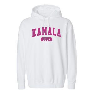 Kamala Harris 2024 President Varsity Print Garment-Dyed Fleece Hoodie