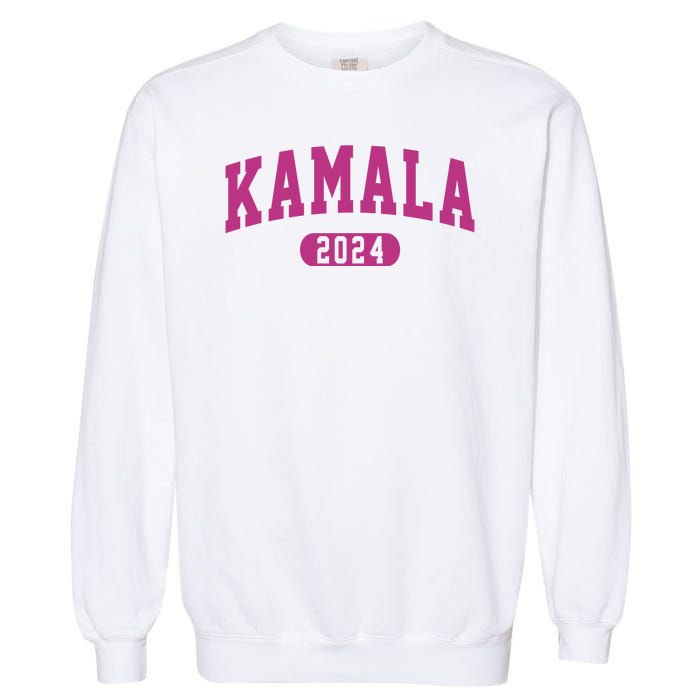 Kamala Harris 2024 President Varsity Print Garment-Dyed Sweatshirt